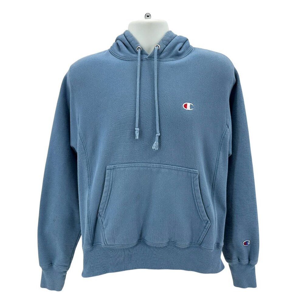 Vintage Champion Reverse Weave Adult Small Hoodie Sweatshirt Pullover Blue